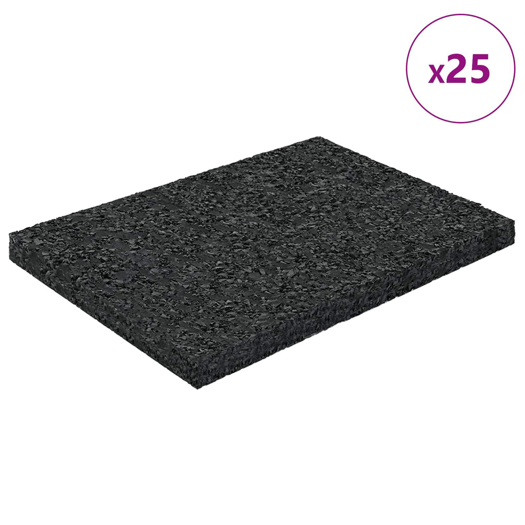 vidaXL Pad Patio z Granulatem Gumowym Czarny 6 x 9 x 0,6 cm Guma