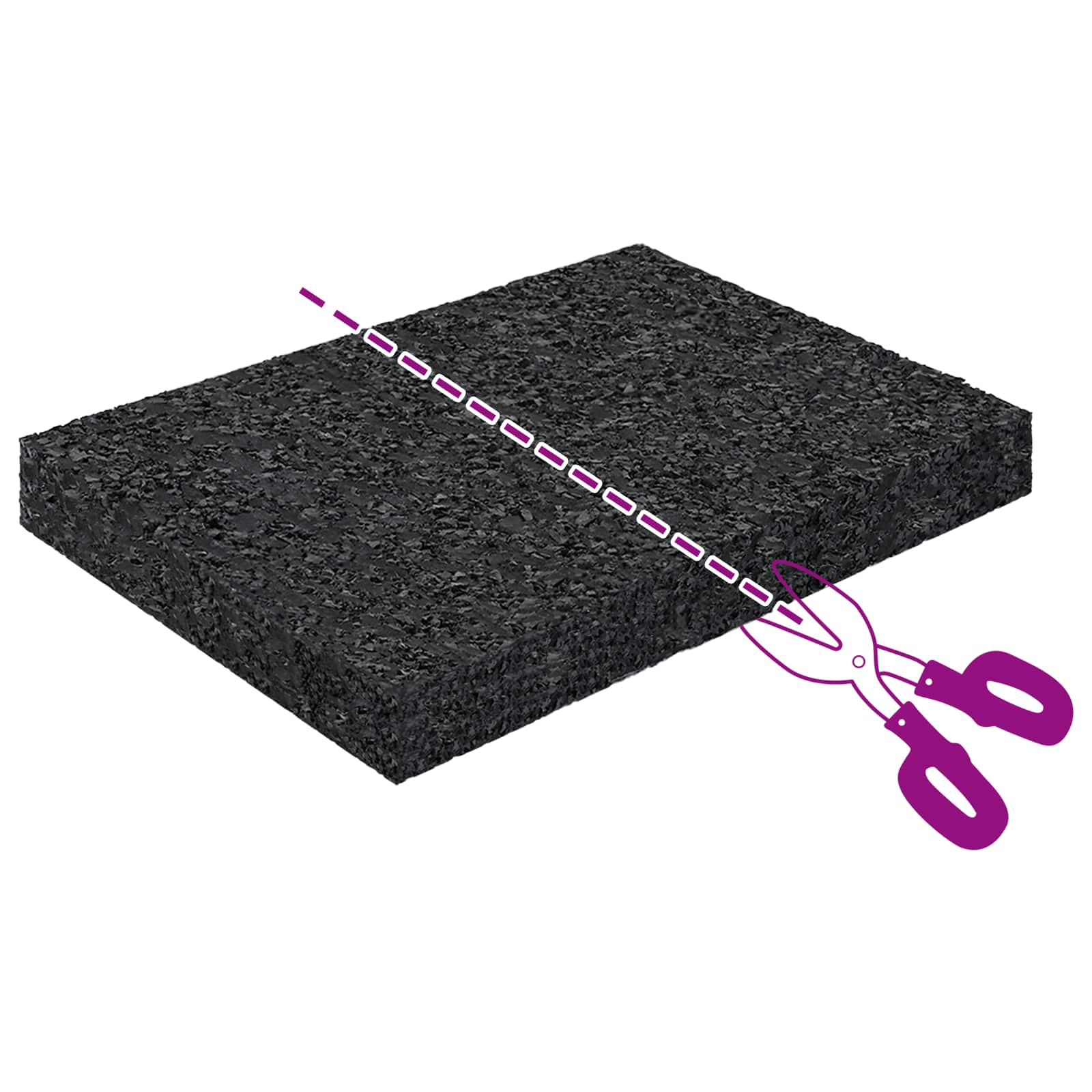 vidaXL Pad Patio z Granulatem Gumowym Czarny 6 x 9 x 1 cm Guma
