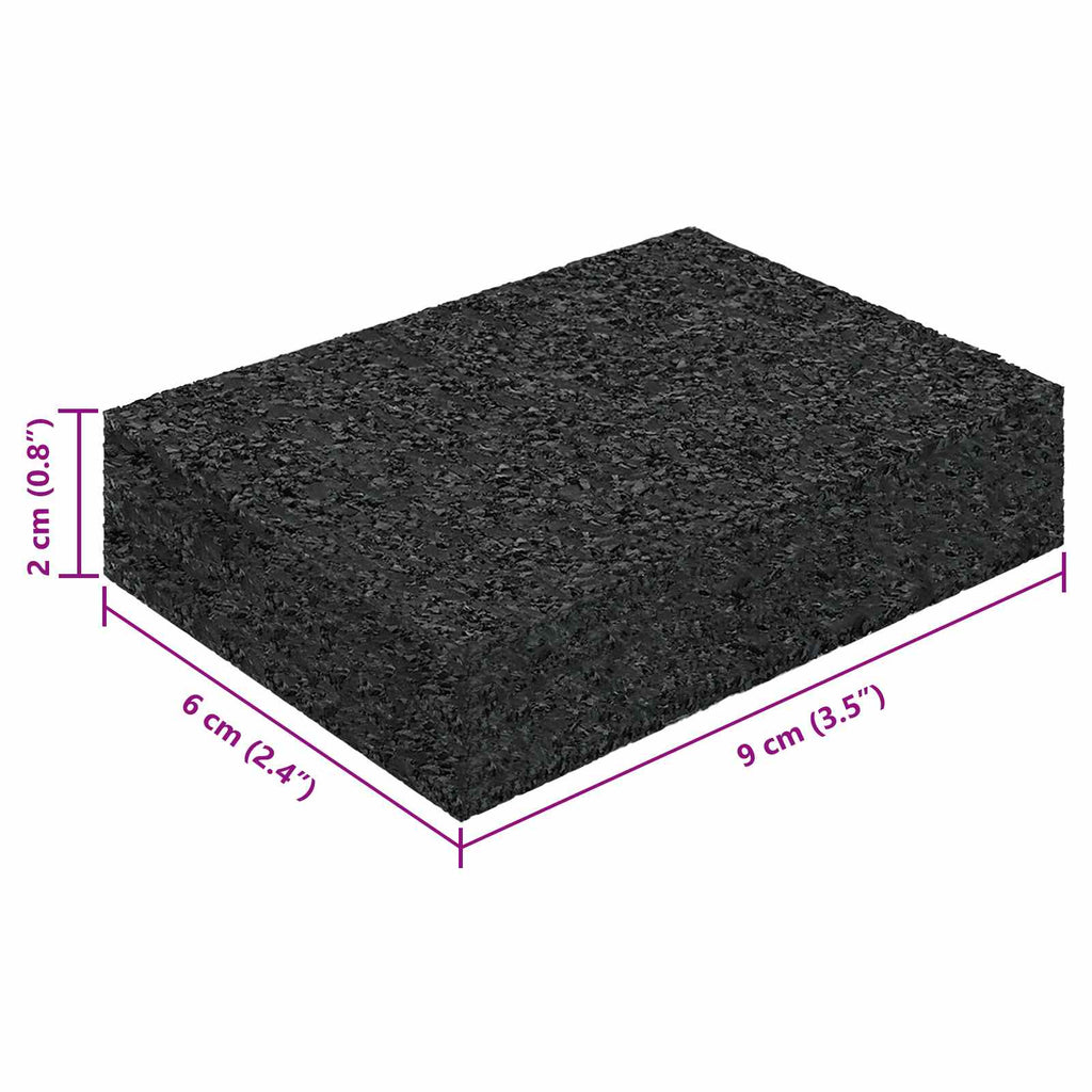 vidaXL Pad Patio z Granulatem Gumowym 25 pcs Czarny 9 x 6 x 2 cm Guma