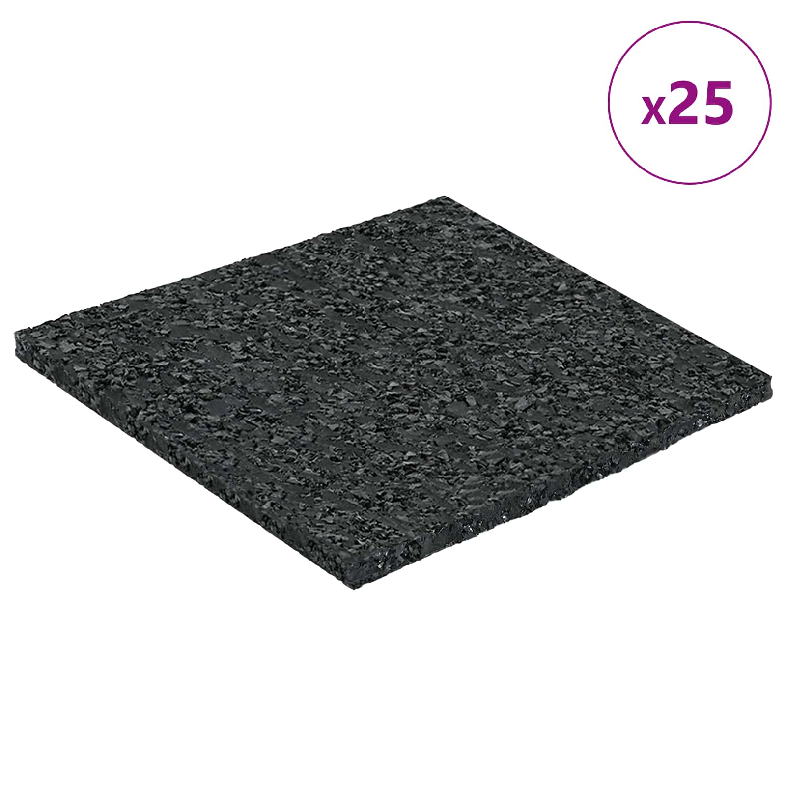 vidaXL Pad Patio z Granulatem Gumowym Czarny 9 x 9 x 0,3 cm Guma