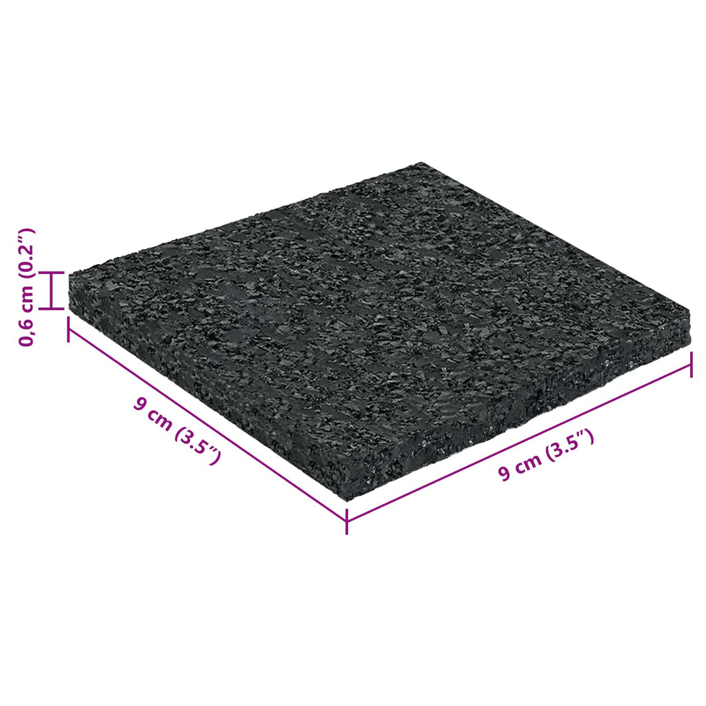 vidaXL Pad Patio z Granulatem Gumowym Czarny 9 x 9 x 0,6 cm Guma