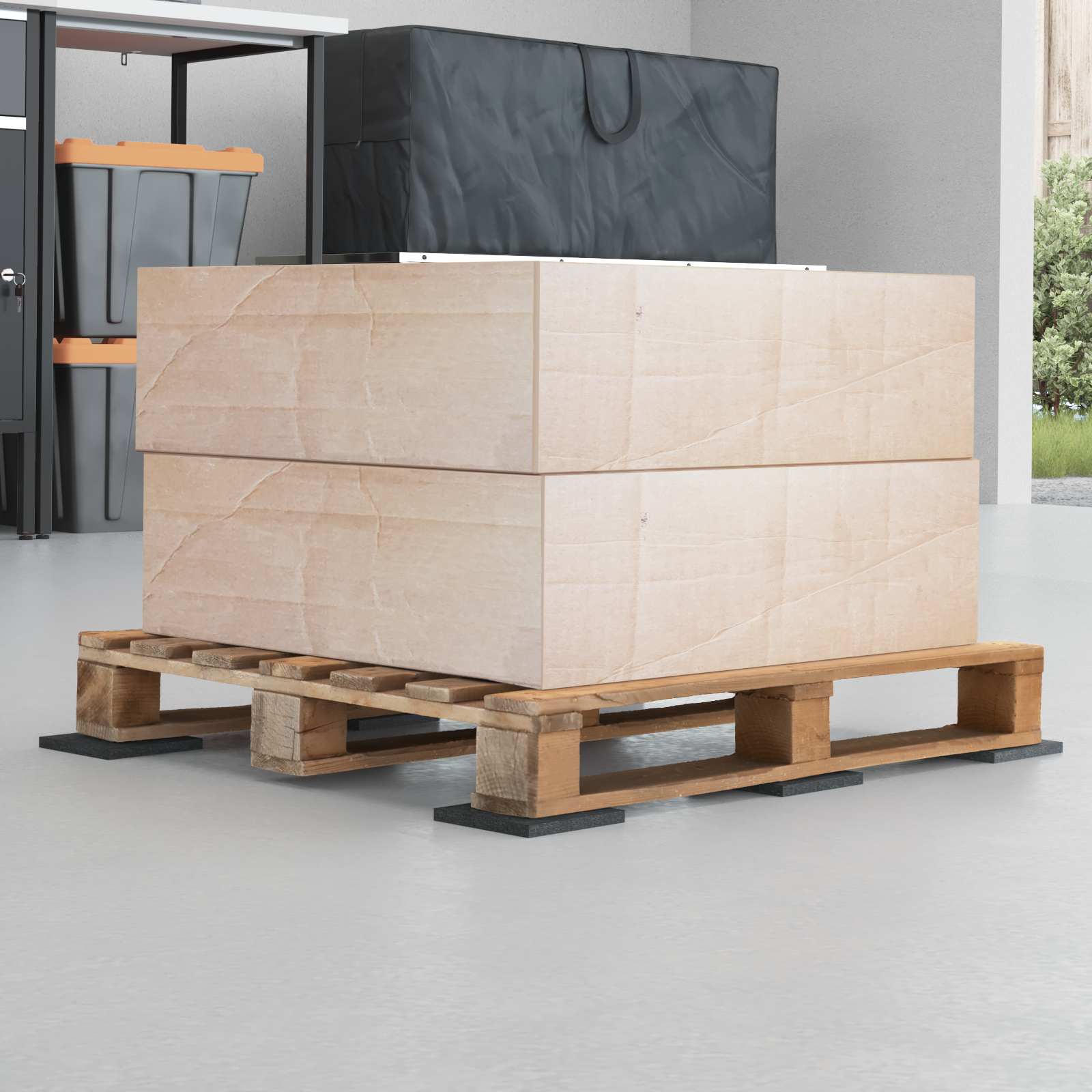 vidaXL Pad Patio z Granulatem Gumowym Czarny 9 x 9 x 1 cm Guma