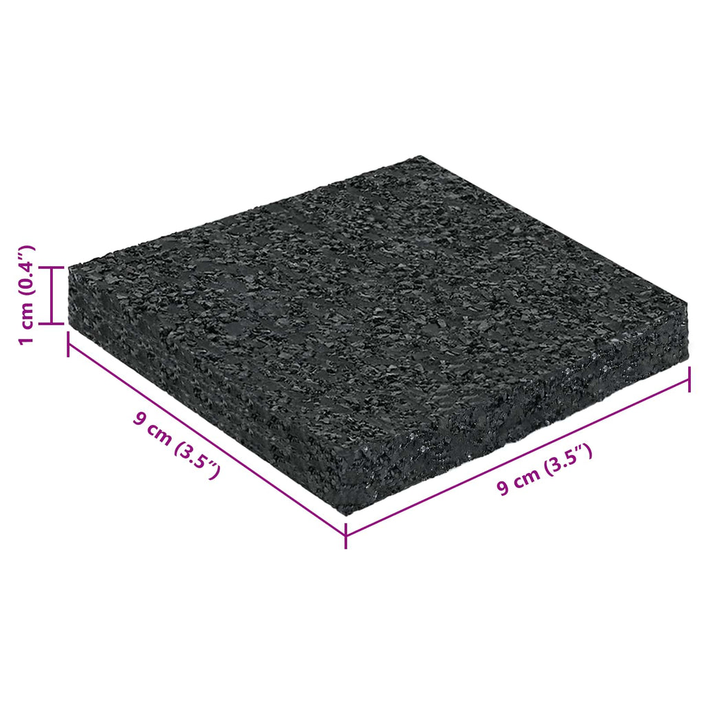 vidaXL Pad Patio z Granulatem Gumowym Czarny 9 x 9 x 1 cm Guma