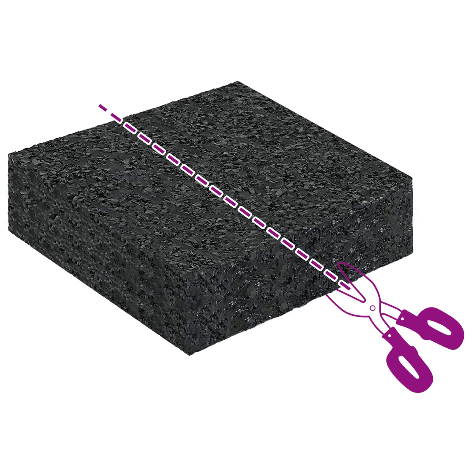 vidaXL Pad Patio z Granulatem Gumowym Czarny 9 x 9 x 2 cm Guma