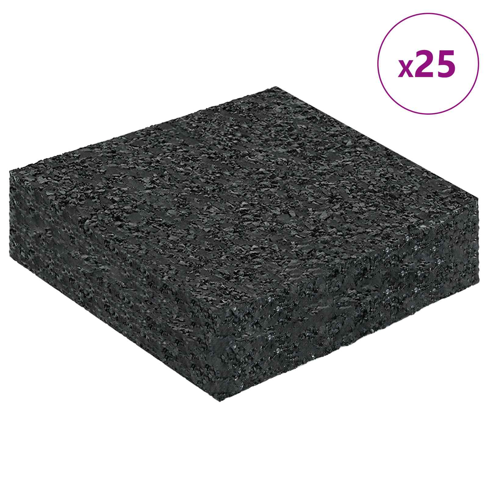 vidaXL Pad Patio z Granulatem Gumowym Czarny 9 x 9 x 2 cm Guma