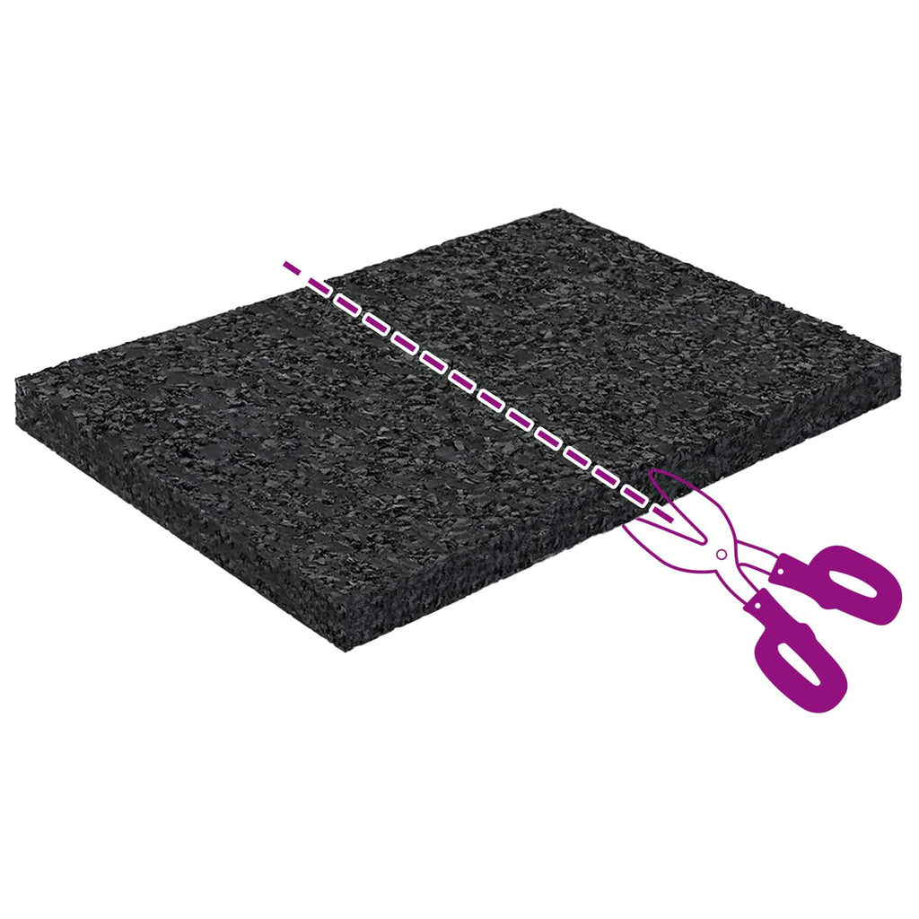 vidaXL Pad Patio z Granulatem Gumowym Czarny 6 x 9 x 0,6 cm Guma