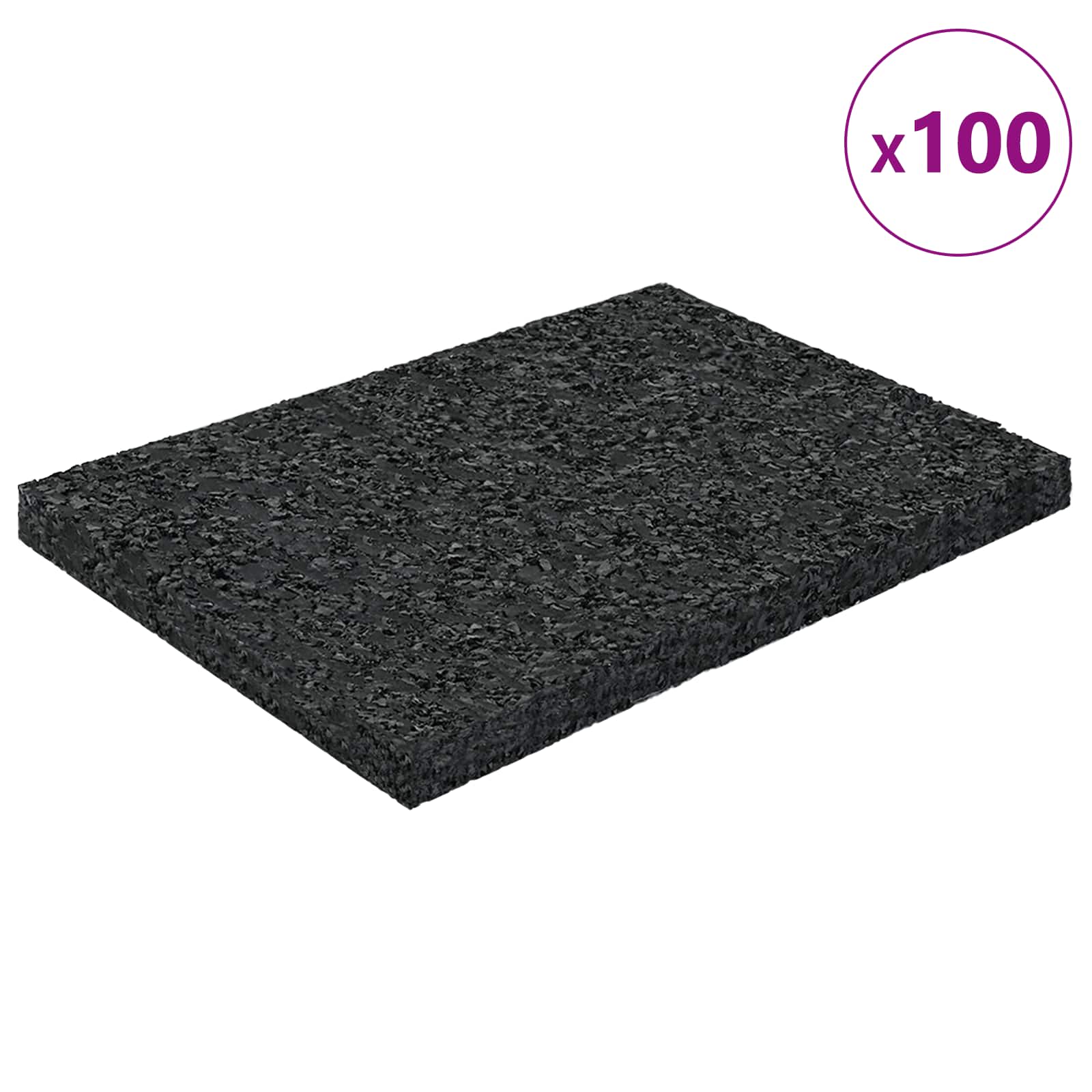 vidaXL Pad Patio z Granulatem Gumowym Czarny 6 x 9 x 0,6 cm Guma