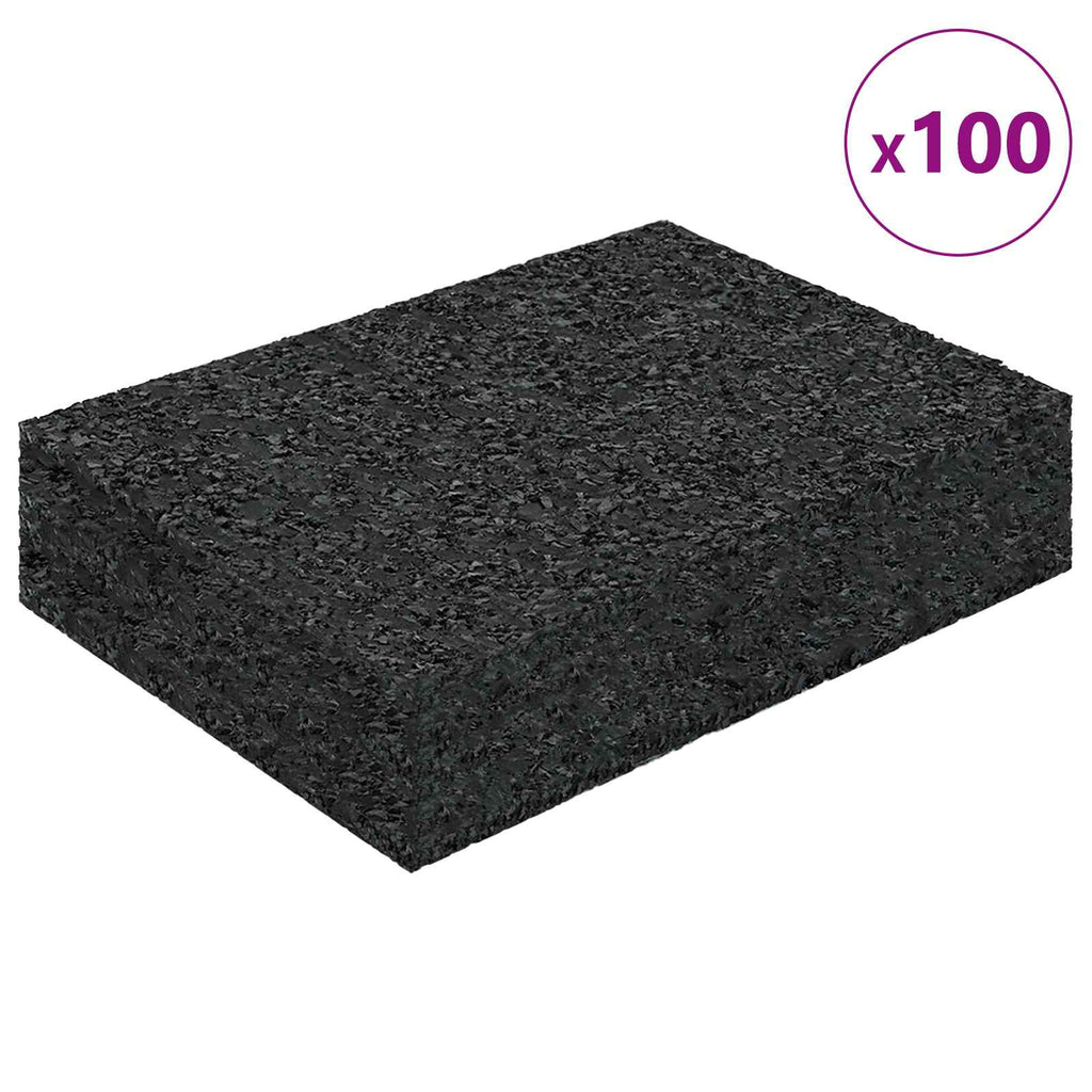 vidaXL Pad Patio z Granulatem Gumowym Czarny 6 x 9 x 2 cm Guma