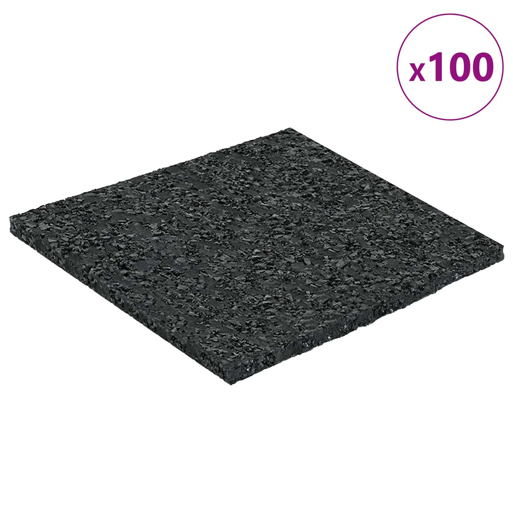 vidaXL Pad Patio z Granulatem Gumowym Czarny 9 x 9 x 0,3 cm Guma