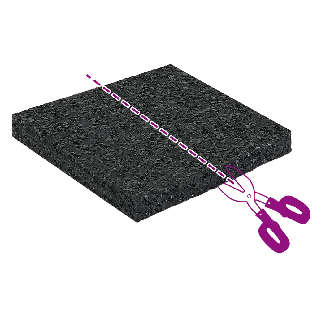 vidaXL Pad Patio z Granulatem Gumowym Czarny 9 x 9 x 0,8 cm Guma
