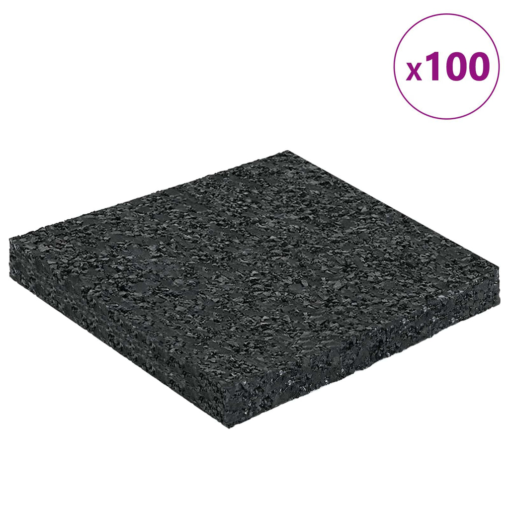 vidaXL Pad Patio z Granulatem Gumowym Czarny 9 x 9 x 0,8 cm Guma