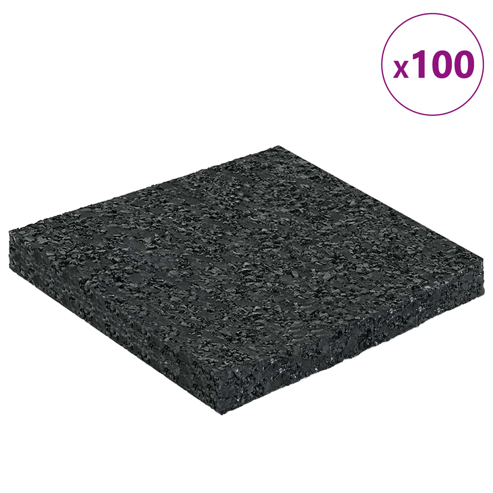 vidaXL Pad Patio z Granulatem Gumowym Czarny 9 x 9 x 0,8 cm Guma