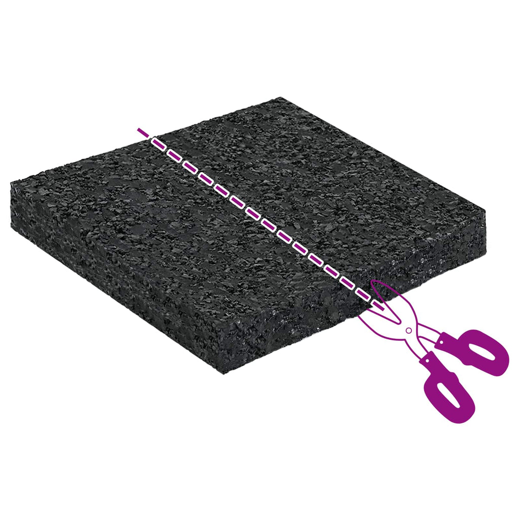 vidaXL Pad Patio z Granulatem Gumowym Czarny 9 x 9 x 1 cm Guma