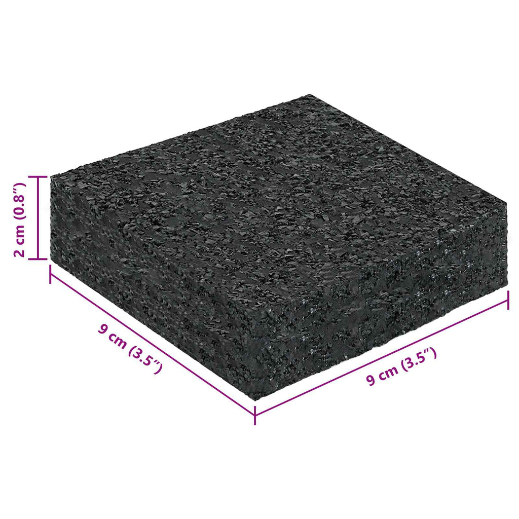 vidaXL Pad Patio z Granulatem Gumowym Czarny 9 x 9 x 2 cm Guma