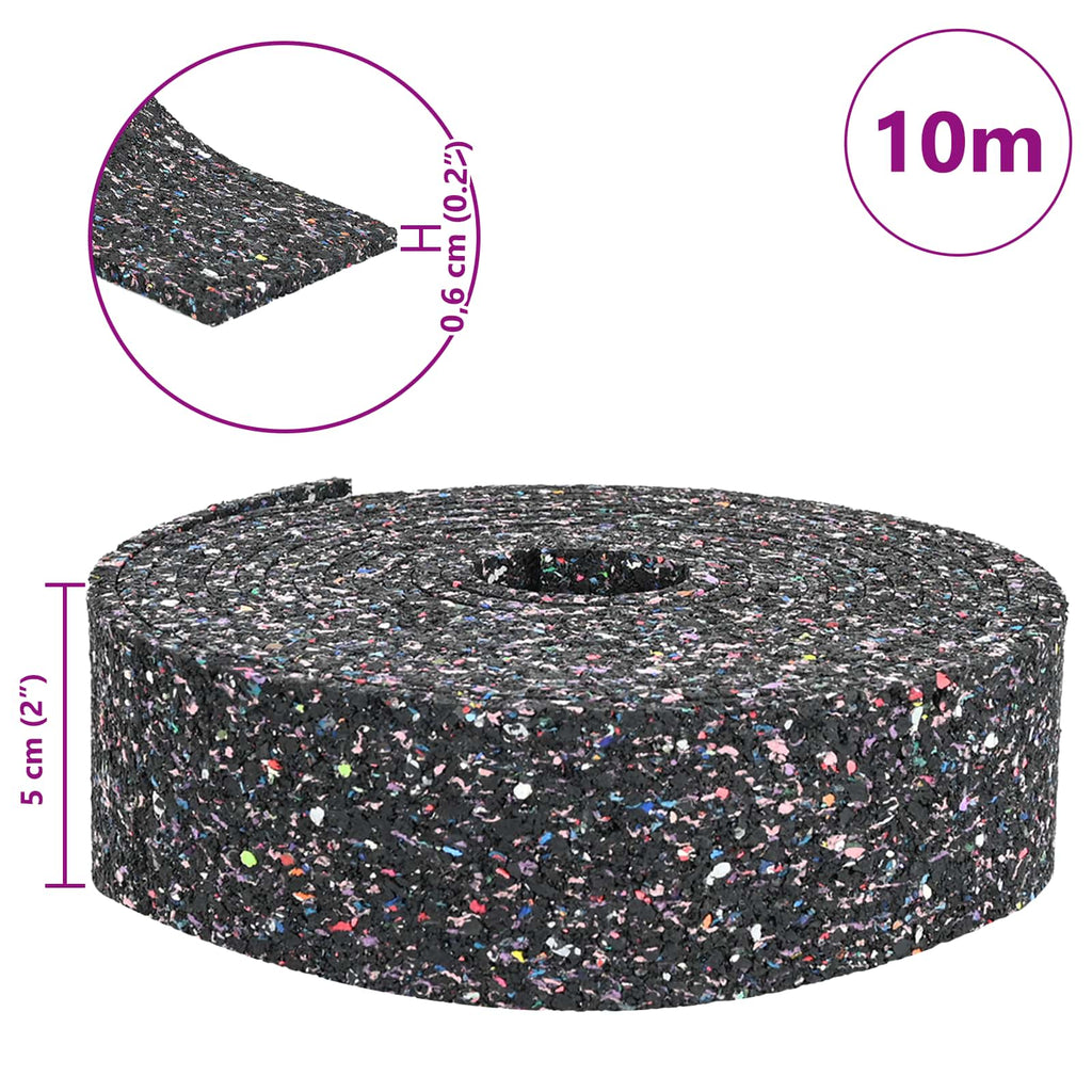 vidaXL Rolka granulatu gumowego Czarny 1000 x 5 x 0,6 cm Guma