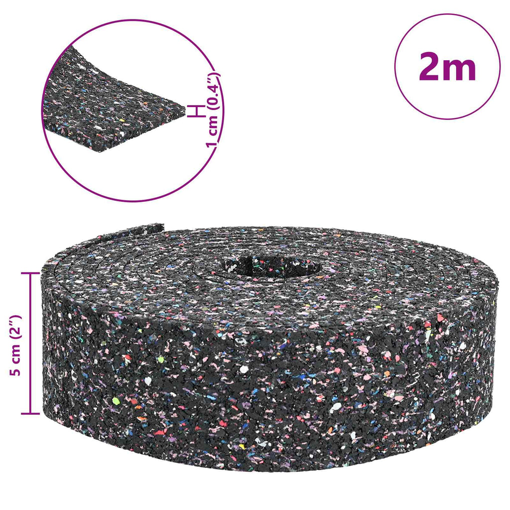 vidaXL Rolka granulatu gumowego Czarny 200 x 5 x 1 cm Guma