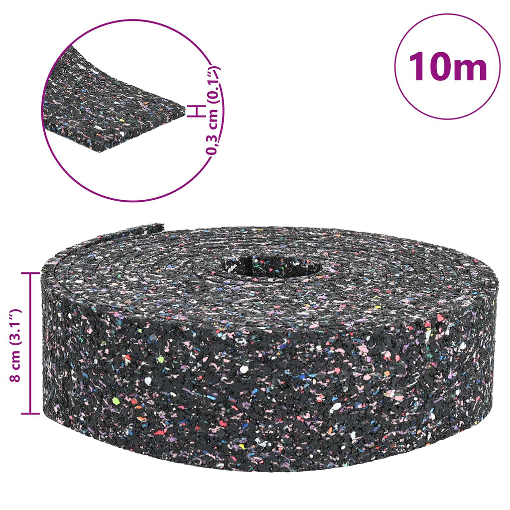 vidaXL Rolka granulatu gumowego Czarny 1000 x 8 x 0,3 cm Guma