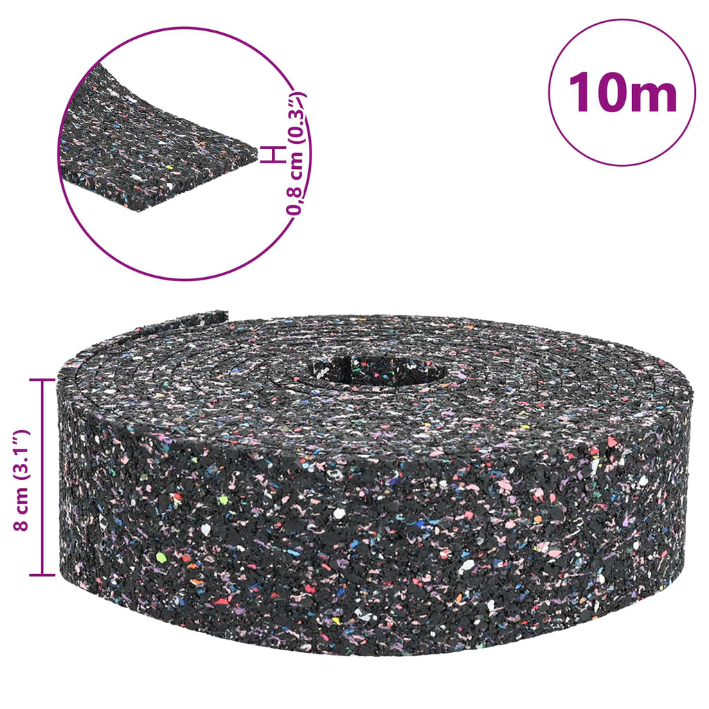 vidaXL Rolka granulatu gumowego Czarny 1000 x 8 x 0,8 cm Guma