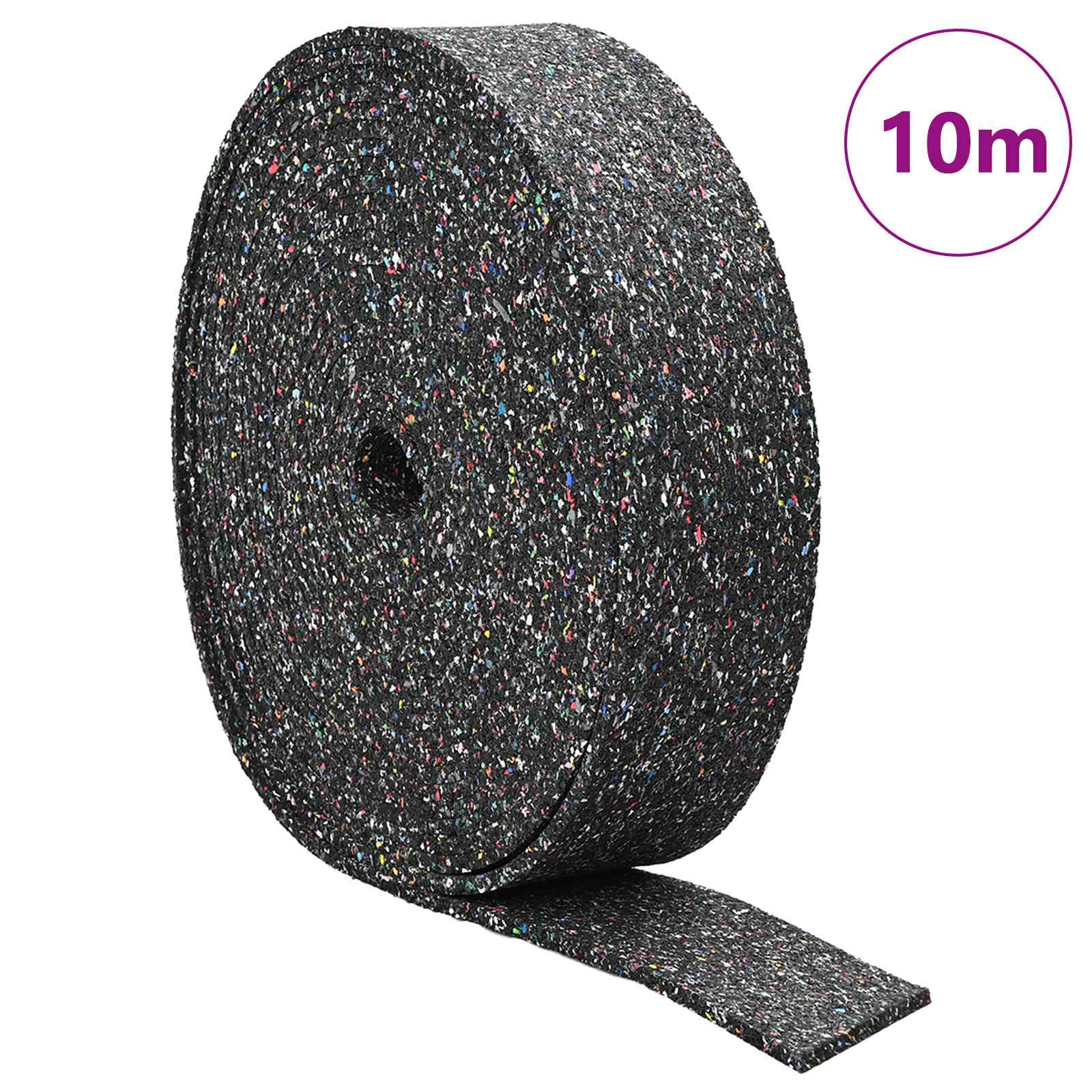 vidaXL Rolka granulatu gumowego Czarny 1000 x 10 x 1 cm Guma