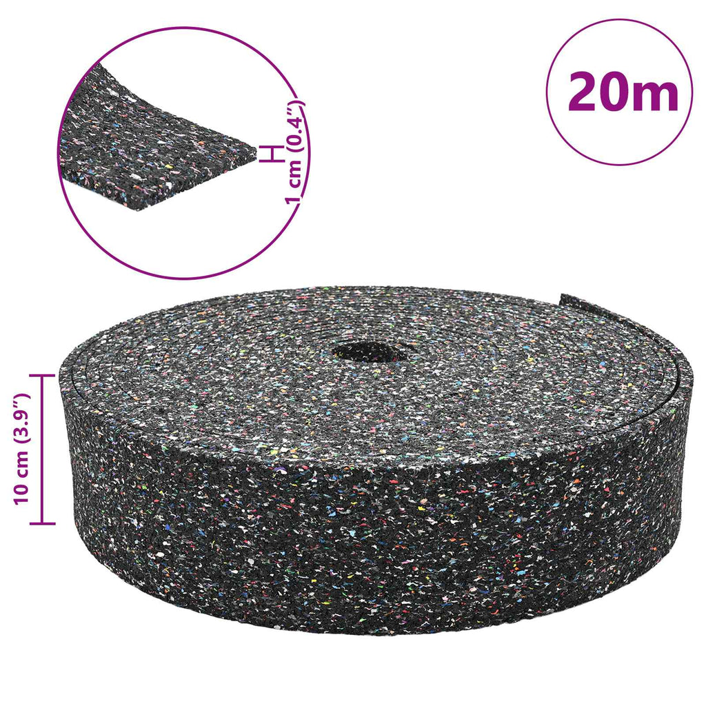 vidaXL Rolka granulatu gumowego Czarny 2000 x 10 x 1 cm Guma