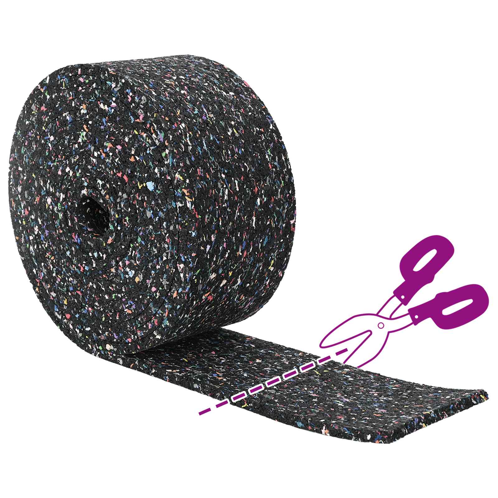 vidaXL Rolka granulatu gumowego Czarny 1000 x 12 x 1 cm Guma