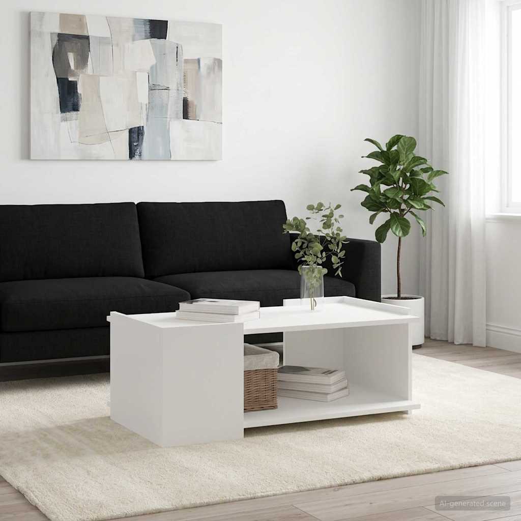 vidaXL Stolik kawowy Biały 90 x 50 x 33 cm Drewno inżynieryjne