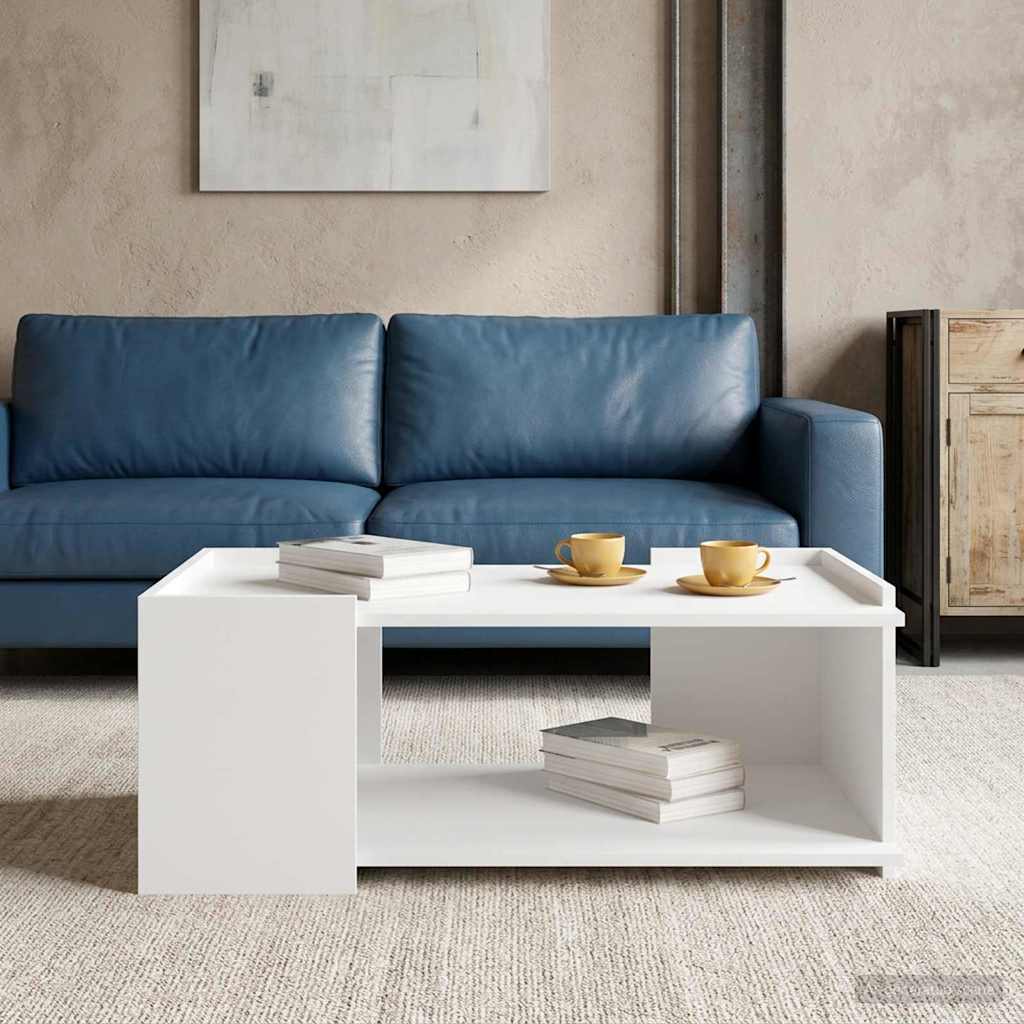 vidaXL Stolik kawowy Biały 90 x 50 x 33 cm Drewno inżynieryjne