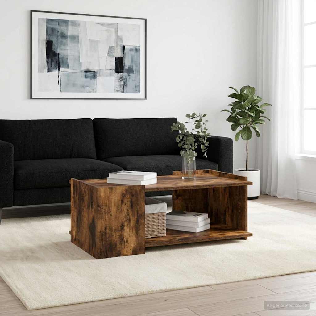 vidaXL Stolik kawowy Dąb wędzony 90 x 50 x 33 cm Drewno inżynieryjne