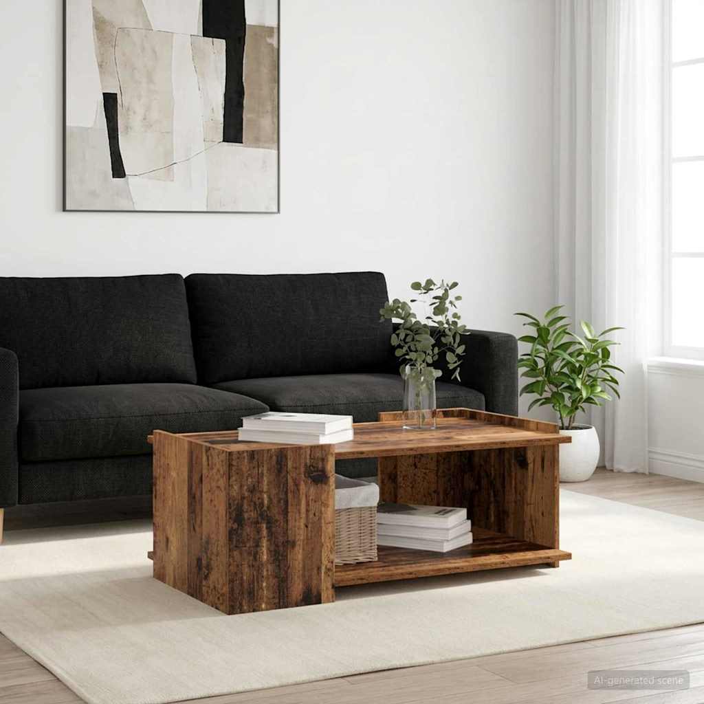 vidaXL Stolik kawowy Stare drewno 90 x 50 x 33 cm Drewno inżynieryjne