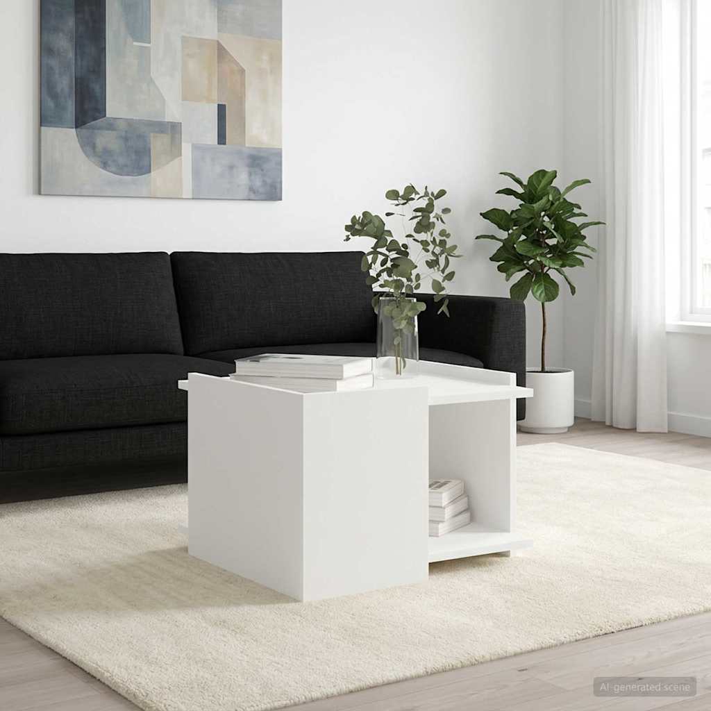 vidaXL Stolik kawowy Biały 50,5 x 50 x 33 cm Drewno inżynieryjne