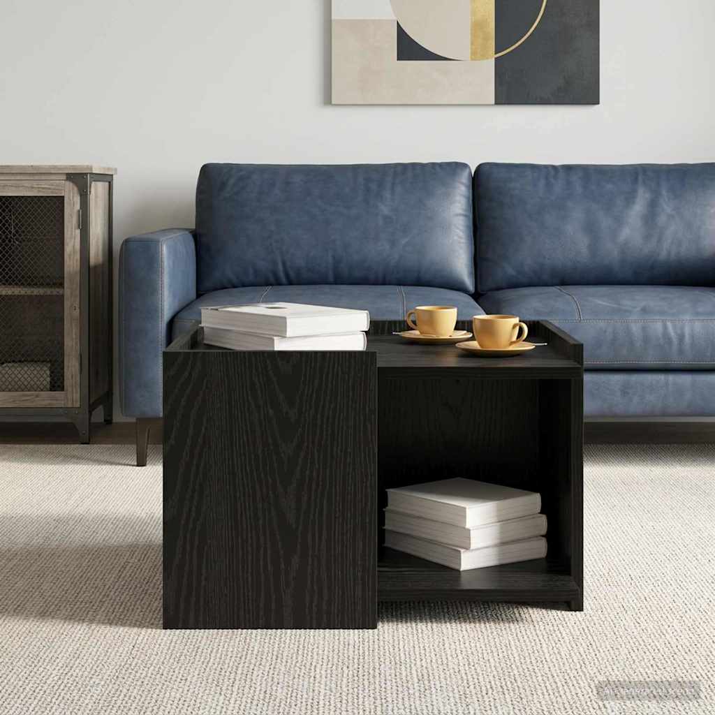 vidaXL Stolik kawowy Czarny dąb 50,5 x 50 x 33 cm Drewno inżynieryjne