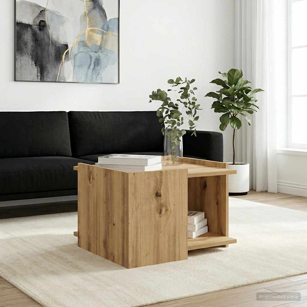 vidaXL Stolik kawowy Dąb artisan 50,5 x 50 x 33 cm Drewno inżynieryjne