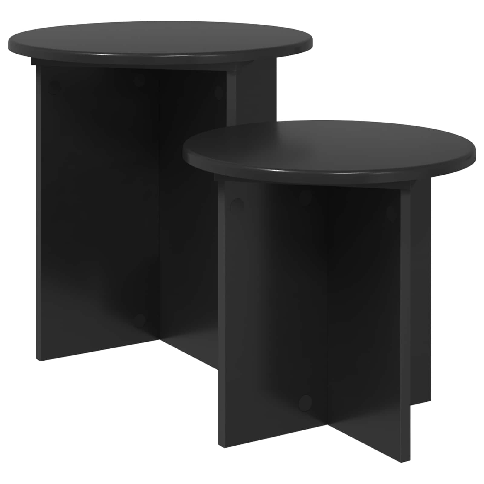 vidaXL Zestaw stolików bocznych 2 pcs Czarny dąb Drewno inżynieryjne