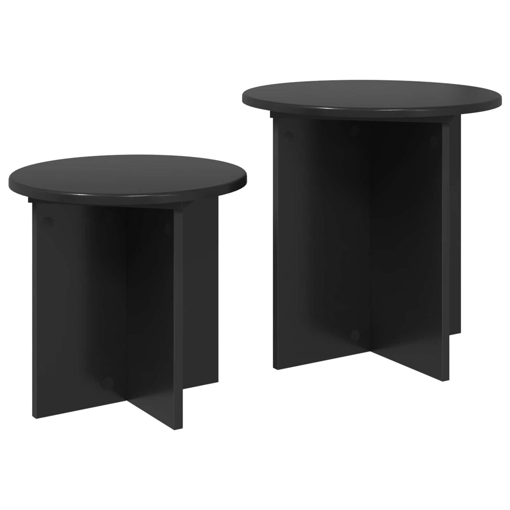 vidaXL Zestaw stolików bocznych 2 pcs Czarny dąb Drewno inżynieryjne