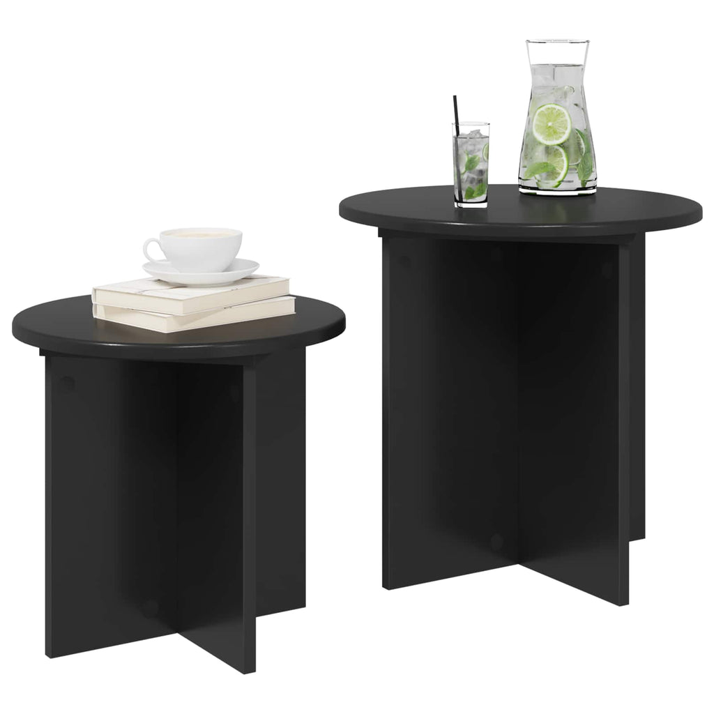 vidaXL Zestaw stolików bocznych 2 pcs Czarny dąb Drewno inżynieryjne