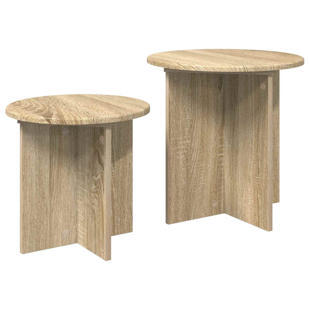 vidaXL Zestaw stolików bocznych 2 pcs dąb Sonoma Drewno inżynieryjne