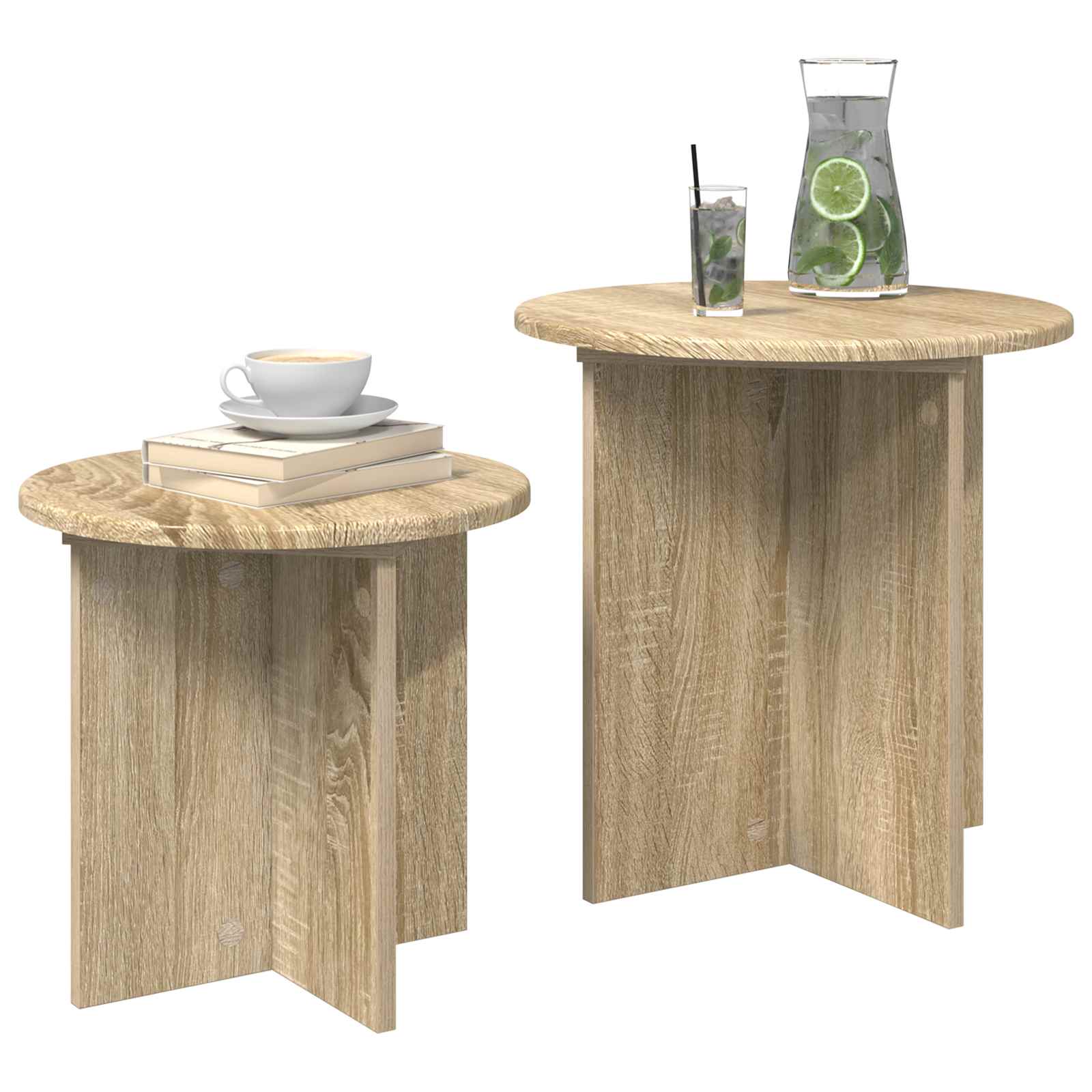 vidaXL Zestaw stolików bocznych 2 pcs dąb Sonoma Drewno inżynieryjne