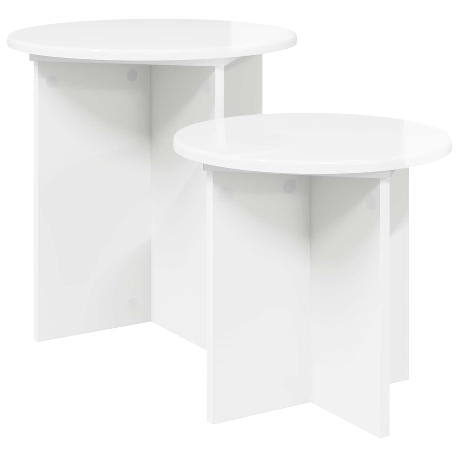 vidaXL Zestaw stolików bocznych 2 pcs Biały wysoki połysk