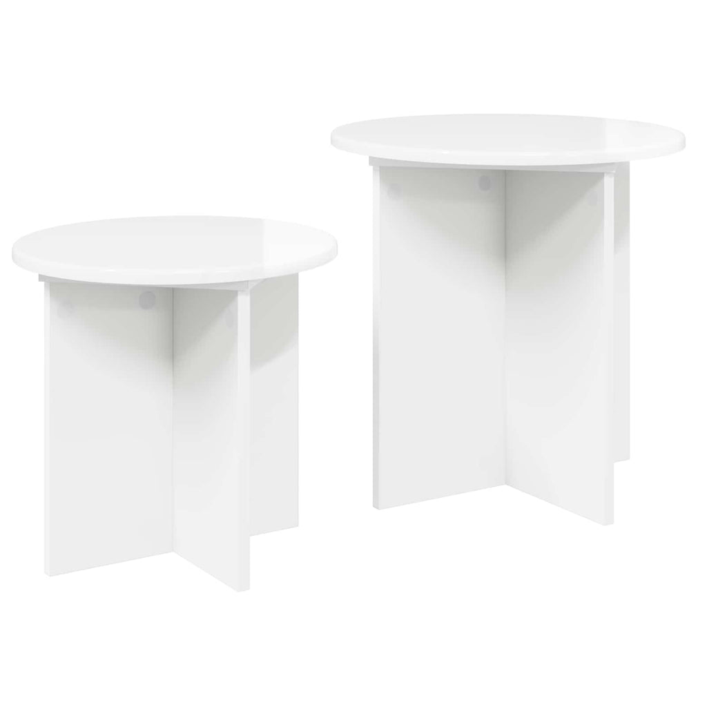 vidaXL Zestaw stolików bocznych 2 pcs Biały wysoki połysk