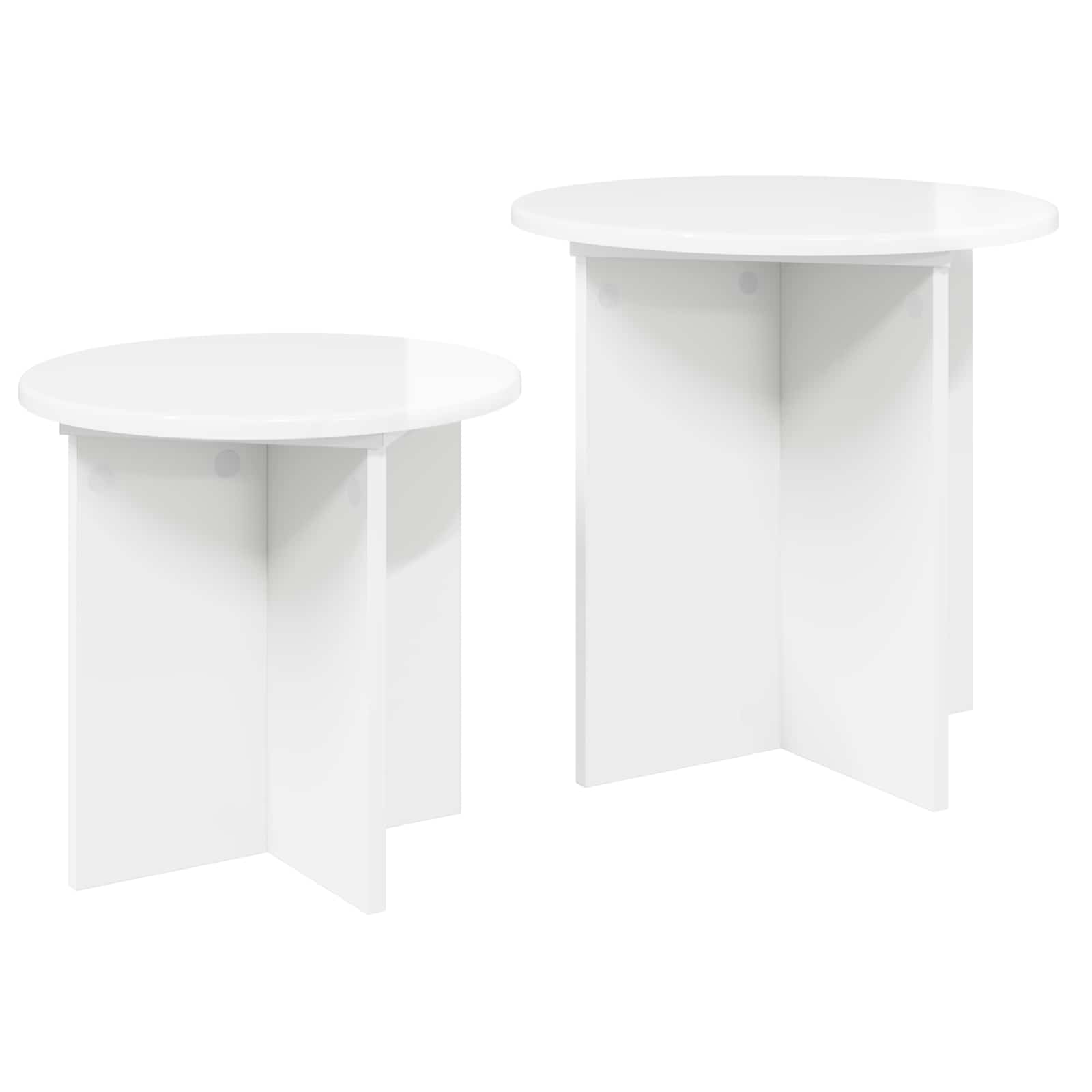 vidaXL Zestaw stolików bocznych 2 pcs Biały wysoki połysk