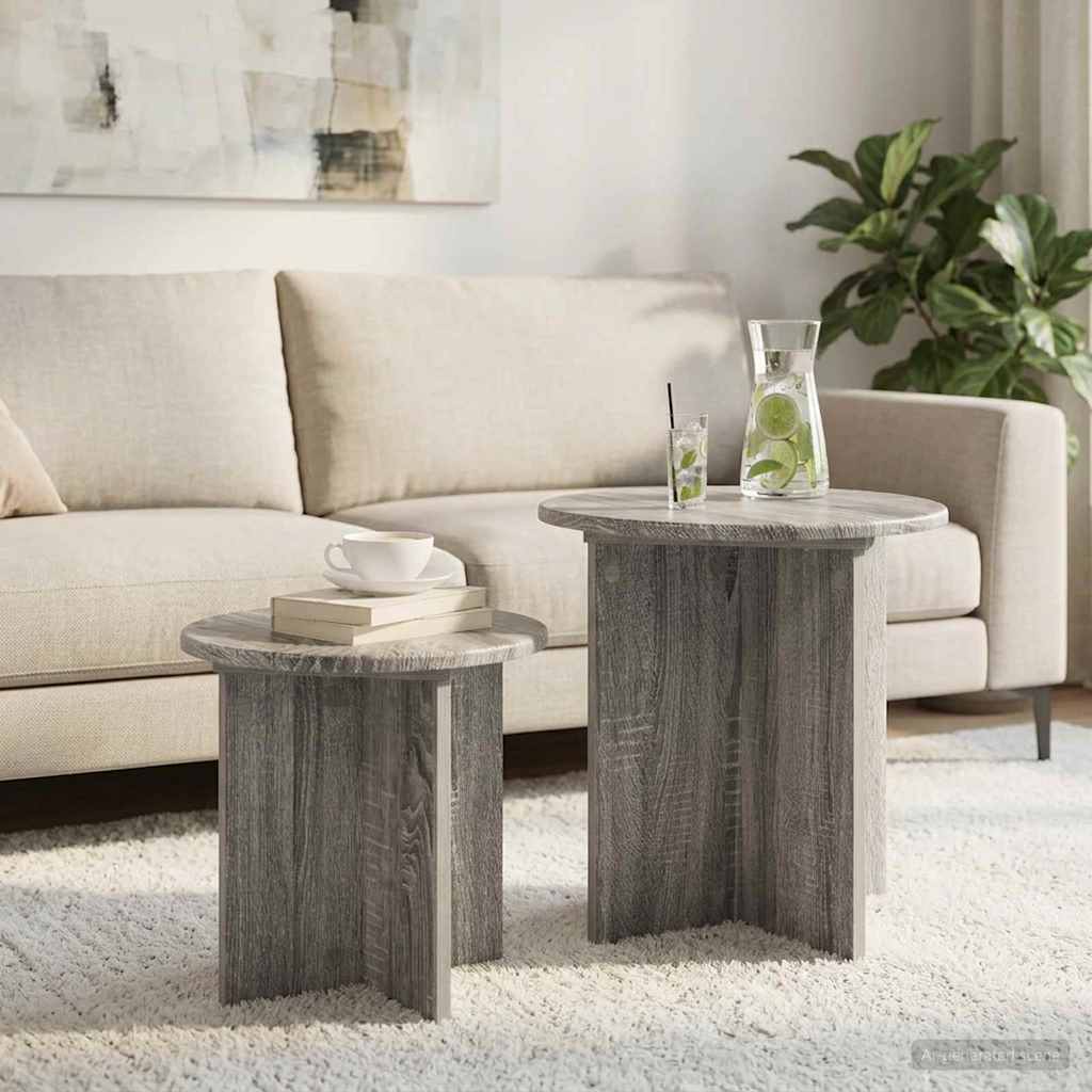 vidaXL Zestaw stolików bocznych 2 pcs Szary Sonoma Drewno inżynieryjne