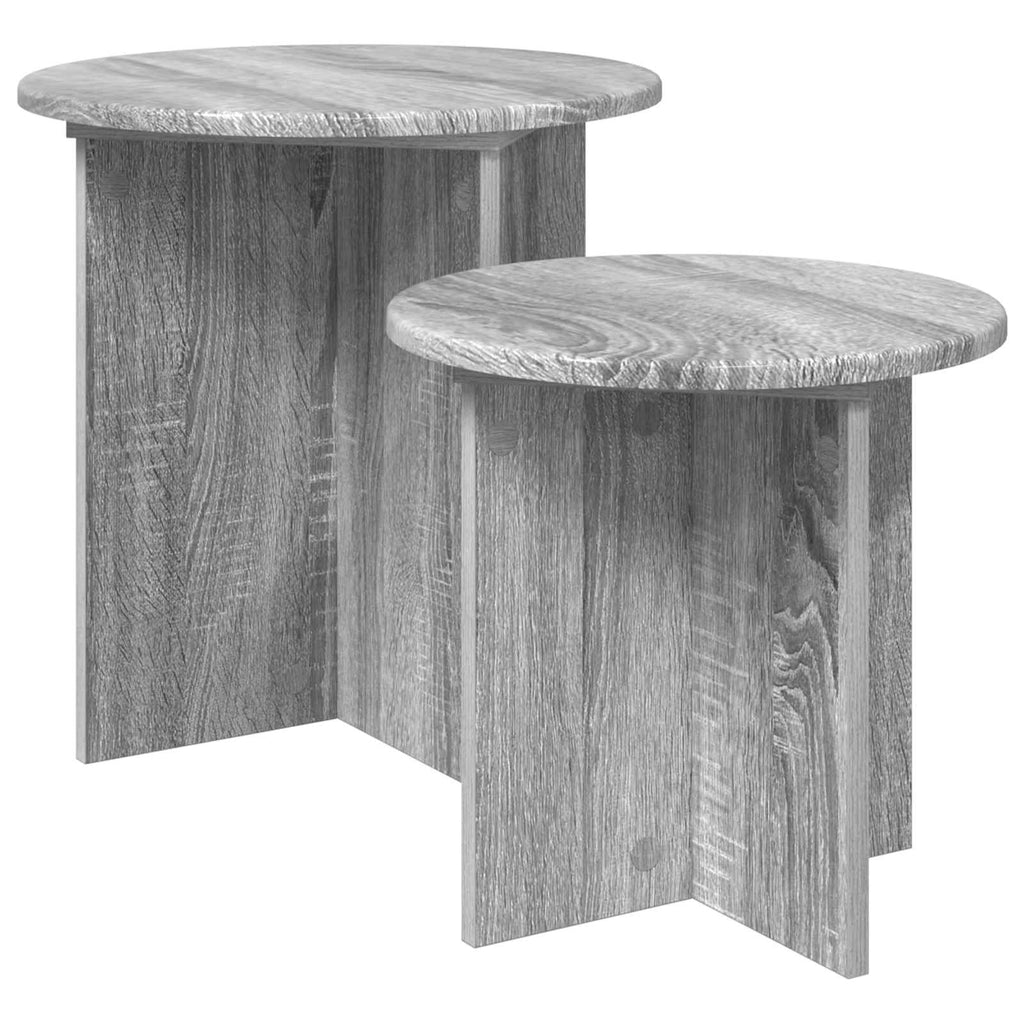 vidaXL Zestaw stolików bocznych 2 pcs Szary Sonoma Drewno inżynieryjne