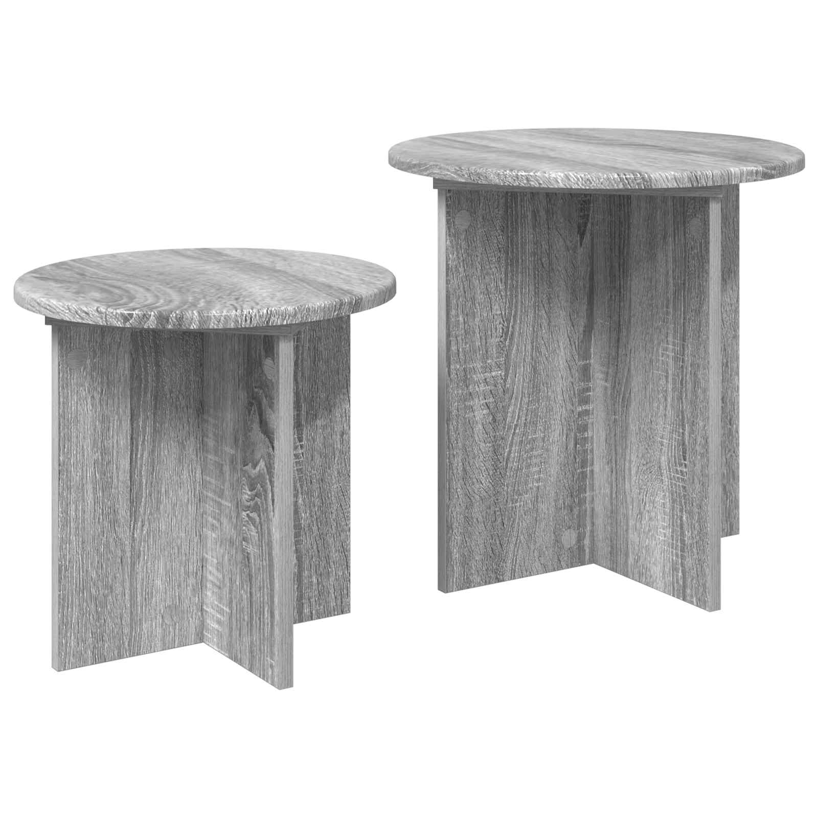 vidaXL Zestaw stolików bocznych 2 pcs Szary Sonoma Drewno inżynieryjne