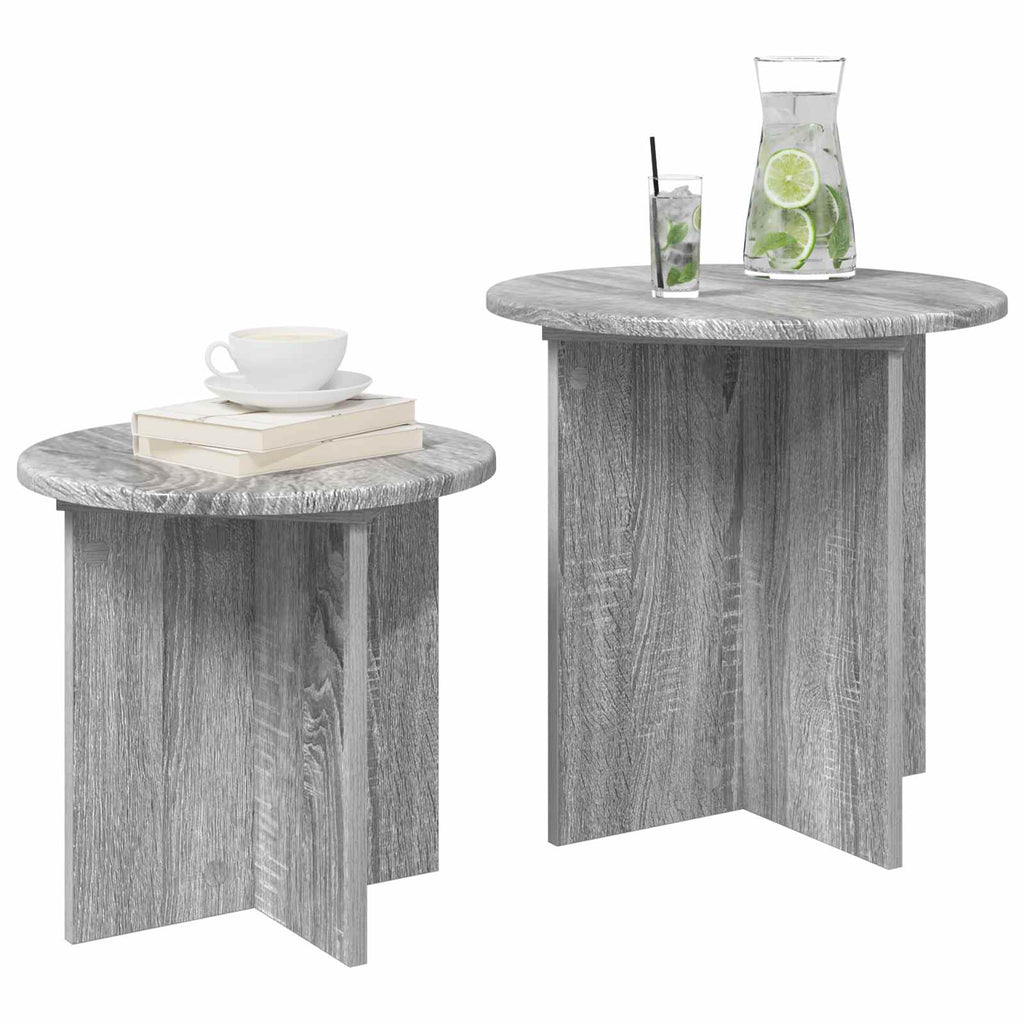 vidaXL Zestaw stolików bocznych 2 pcs Szary Sonoma Drewno inżynieryjne