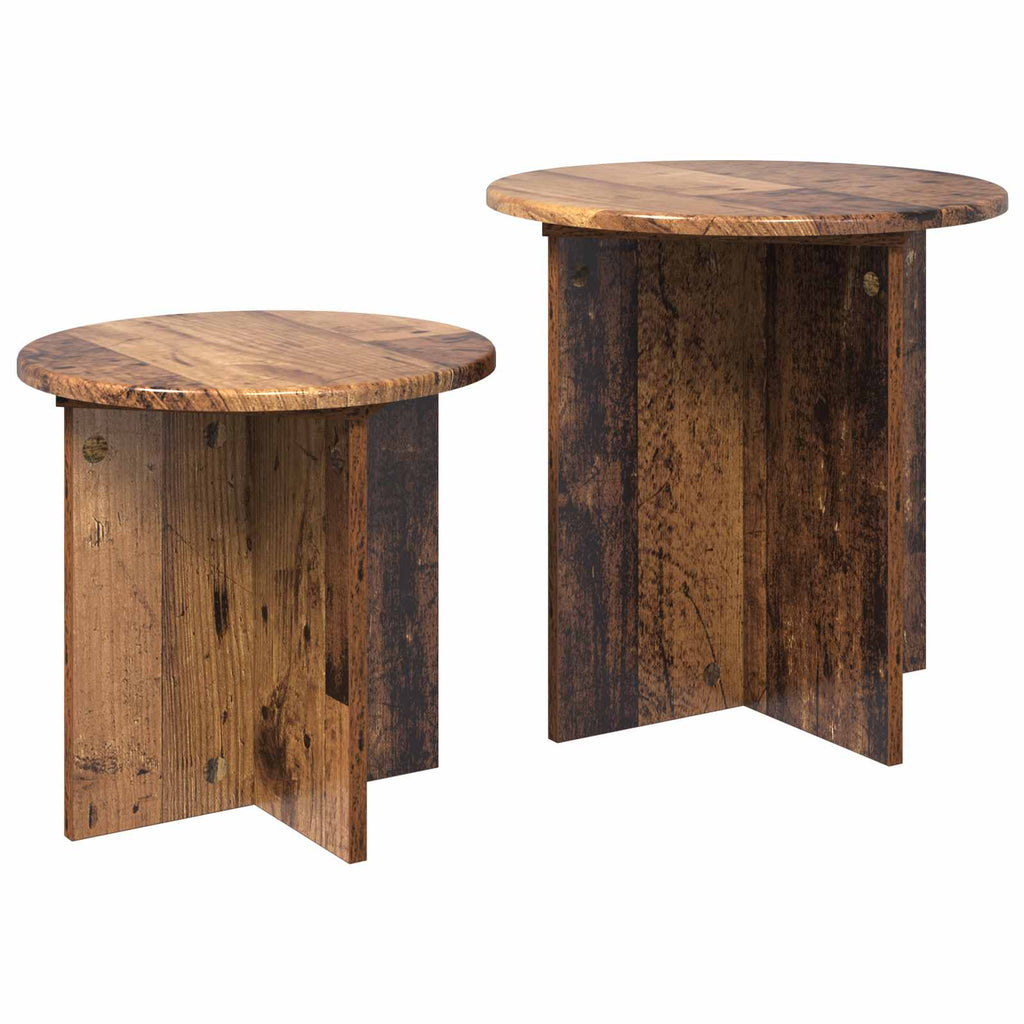 vidaXL Zestaw stolików bocznych 2 pcs Stare drewno Drewno inżynieryjne