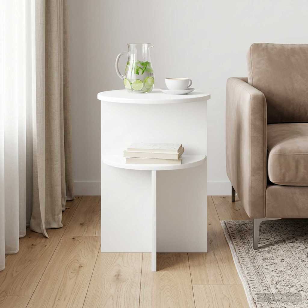 vidaXL Stolik boczny Biały Ø 39,5 x 55 cm Drewno inżynieryjne