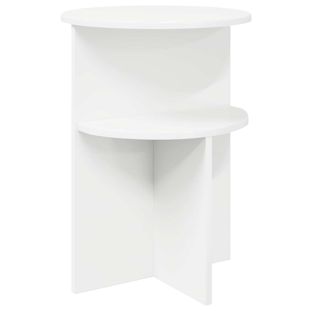 vidaXL Stolik boczny Biały Ø 39,5 x 55 cm Drewno inżynieryjne