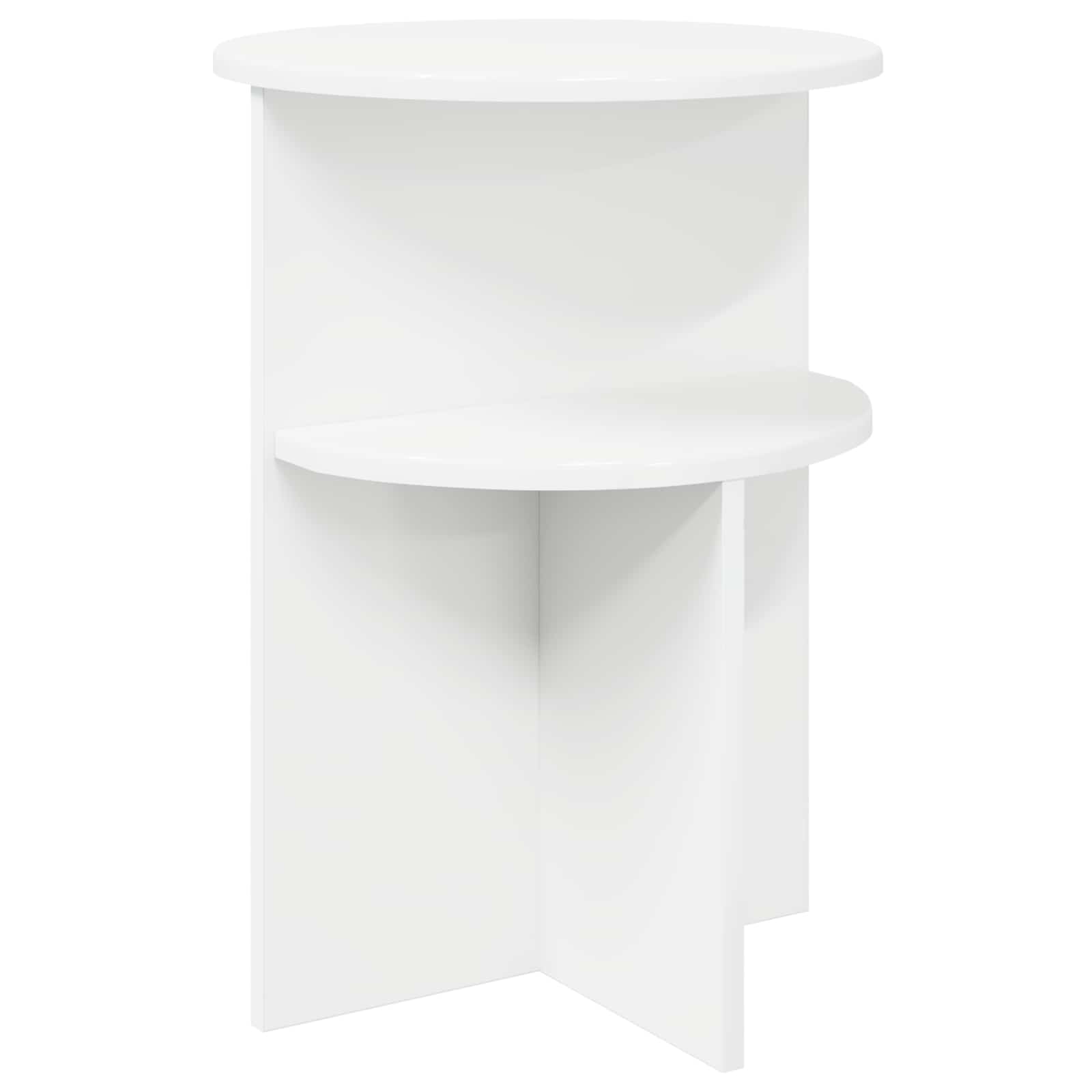 vidaXL Stolik boczny Biały Ø 39,5 x 55 cm Drewno inżynieryjne