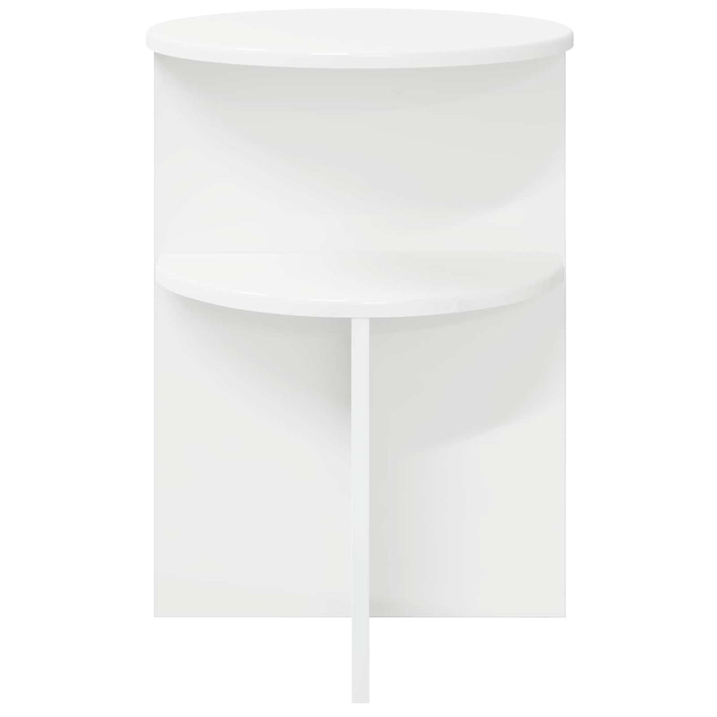 vidaXL Stolik boczny Biały Ø 39,5 x 55 cm Drewno inżynieryjne
