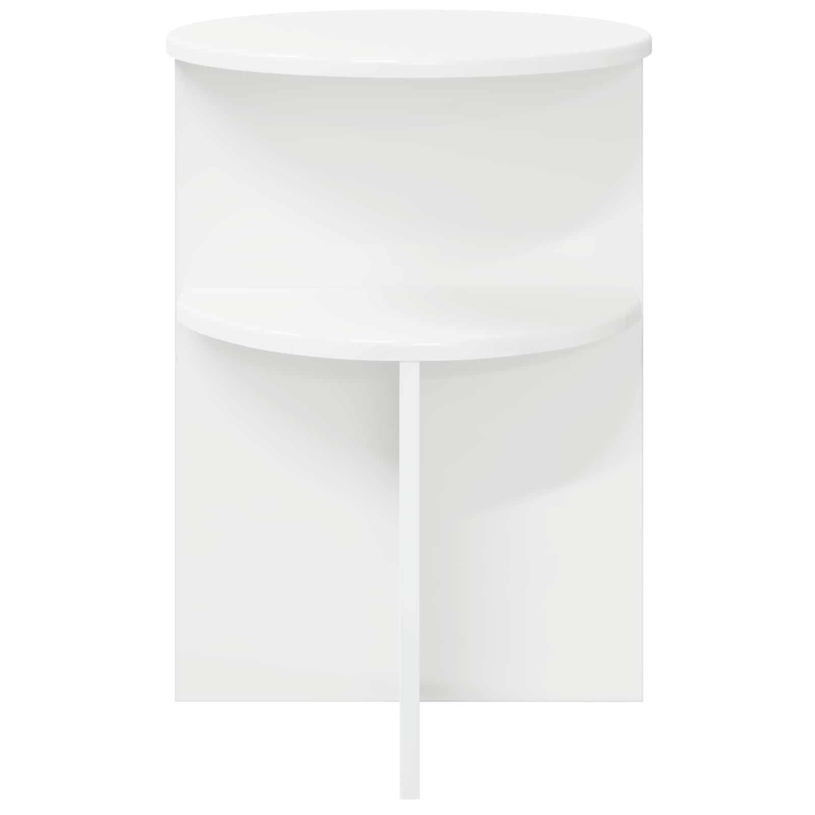 vidaXL Stolik boczny Biały Ø 39,5 x 55 cm Drewno inżynieryjne